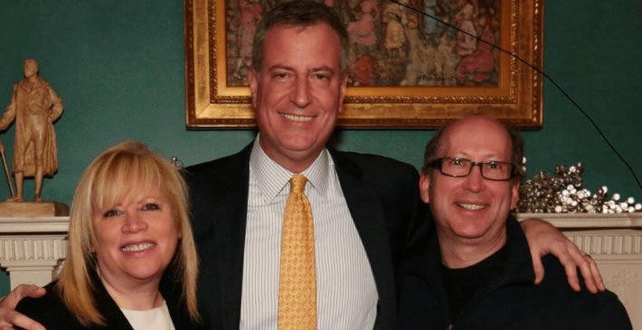 12 years of friends and fundraising. Forst day in City Hall Nancy Konipol and Adam Townsend and Mayor of New York NYC Bill De Blasio 54
