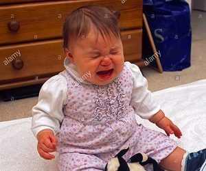 6 month old baby girl crying 1 3