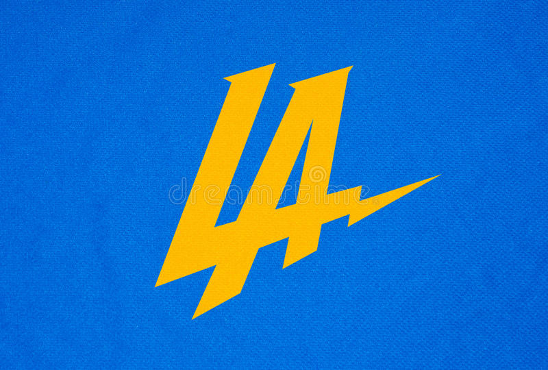 la chargers zagreb croatia january nfl logo relocated new team los angeles printed textile product shot 84079177